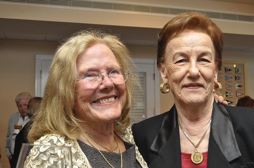 Sarasota Yacht Club bowler, Dee Devlin with Bird Key Yacht Club bowler, Mary Jane Bright