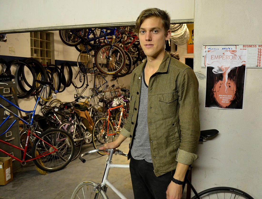 New College Bike Shoppe Manager Michael Getz has been repairing bikes since childhood.