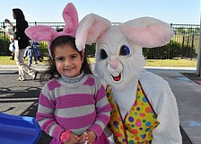 Ila Afruizi, 4, made sure to see the Easter Bunny.