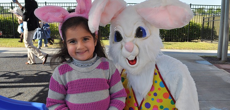 Ila Afruizi, 4, made sure to see the Easter Bunny.
