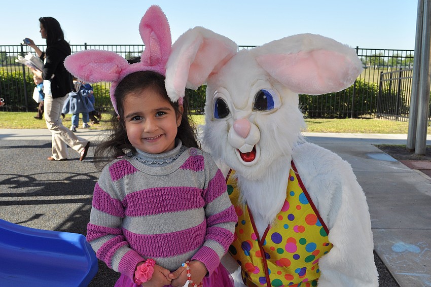 Ila Afruizi, 4, made sure to see the Easter Bunny.