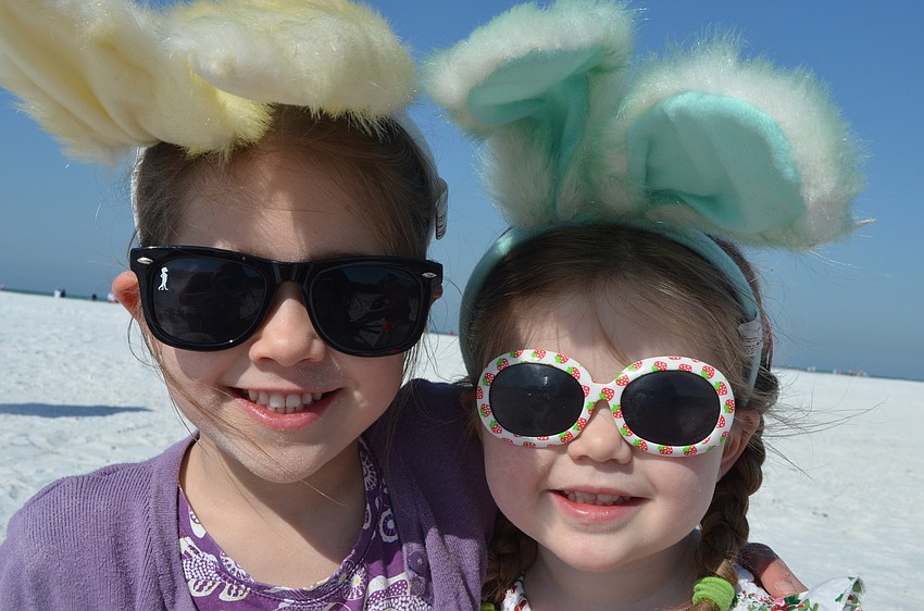 Sisters Autumn and Bonnie Williams visited from the United Kingdom. They joined in on the Easter festivities Saturday morning.