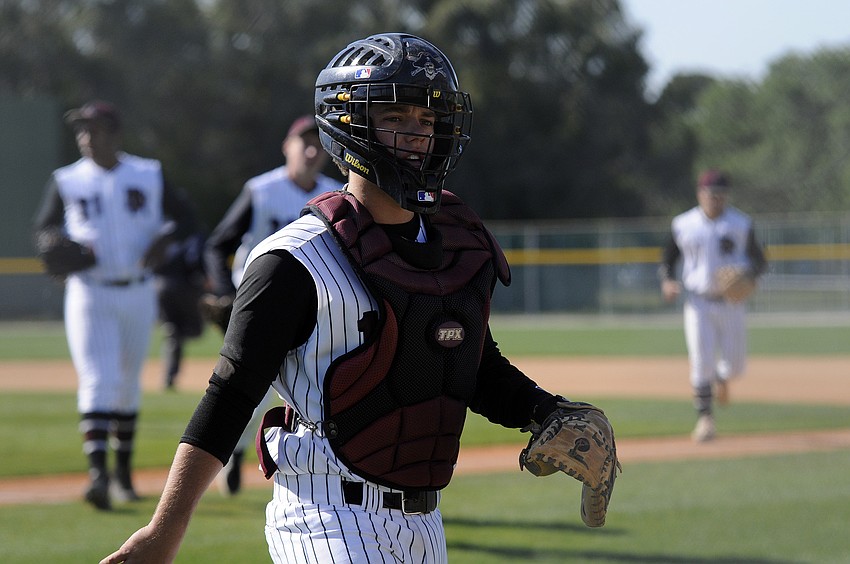 Senior Taylor Rahn is one of Braden Riverâ€™s two catchers.