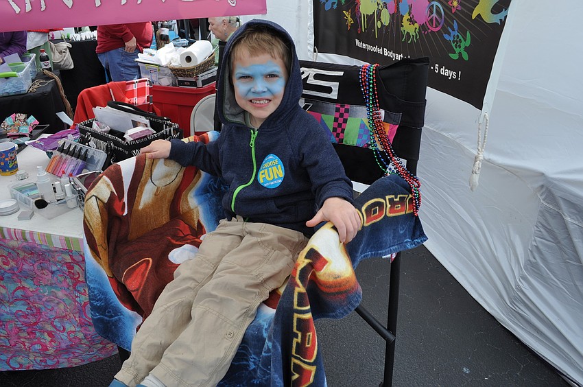Finnegan Ryan had his face painted.