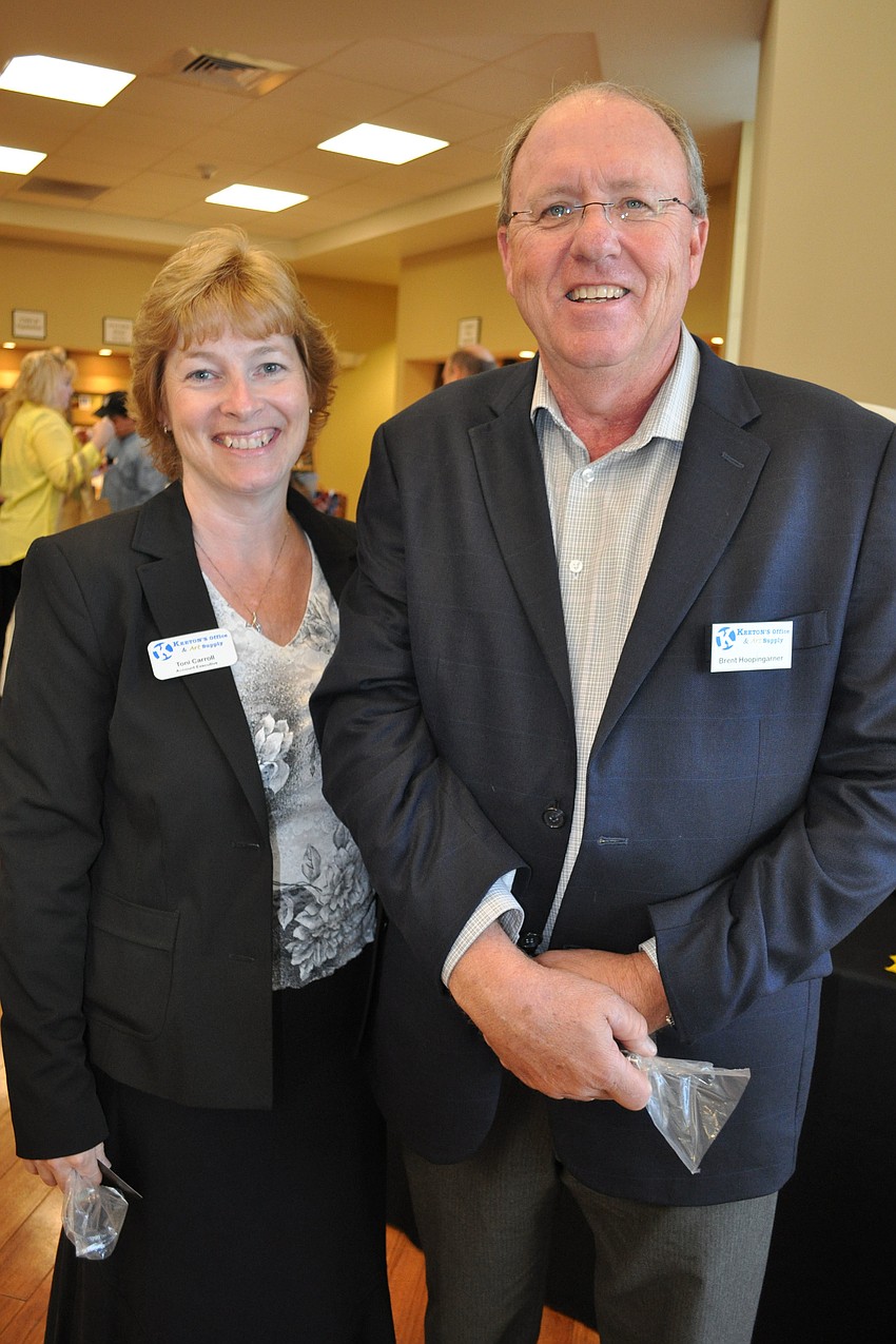 Toni Carroll and Brent Hoopingarner, of Keetonâ€™s Office & Art Supply