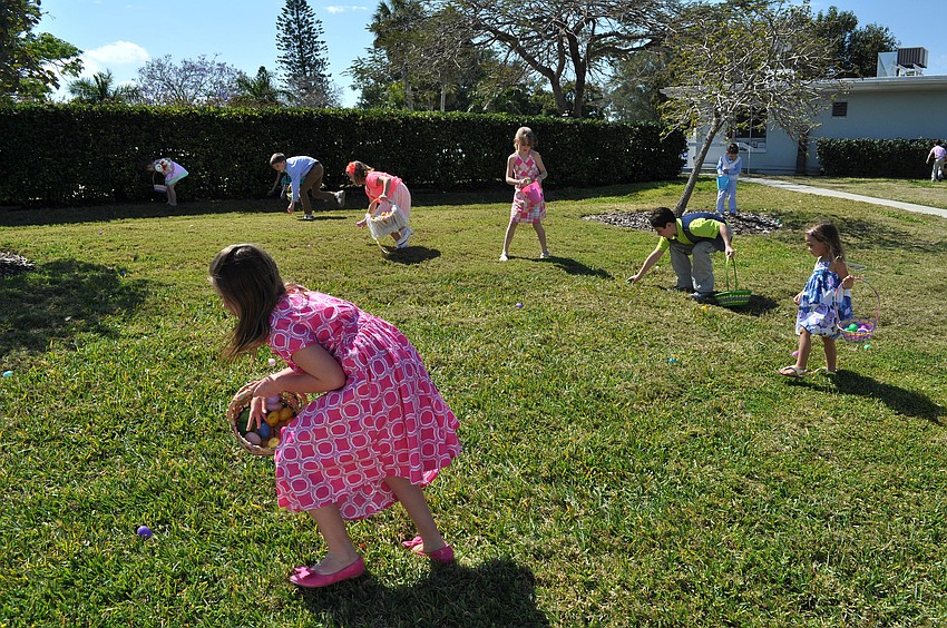 Children had fun collecting Easter eggs Sunday, March 31, at Bird Key Yacht Club.