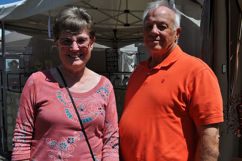 Sue and Tom Brown brought out their dog, Hunter.