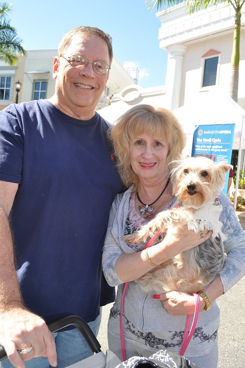 Sam and Chrissie Budd brought their dogs, Pami, and Rusty, not pictured.