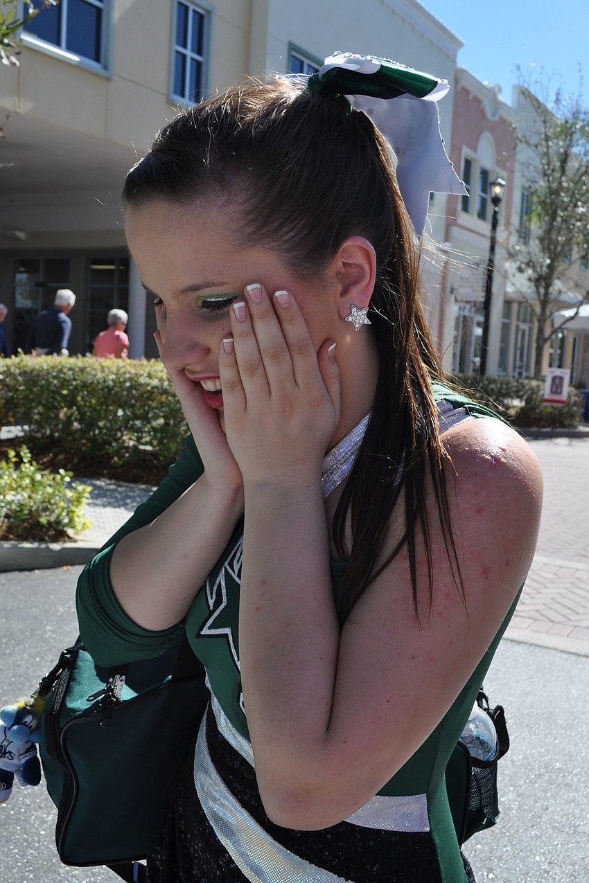 Lakewood Ranch High School dance team member Alina Evans was thrilled to touch a starfish and a spider crab.