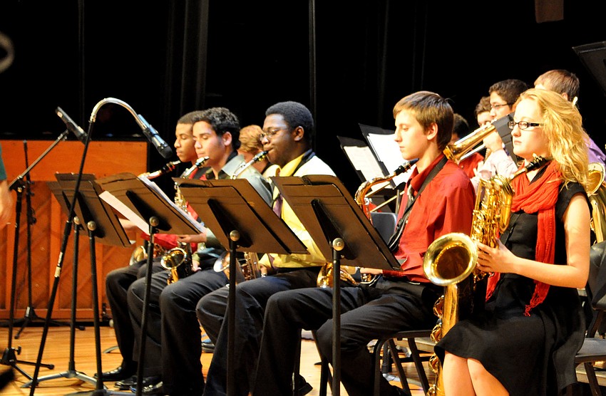 The Booker High School Jazz Band performs