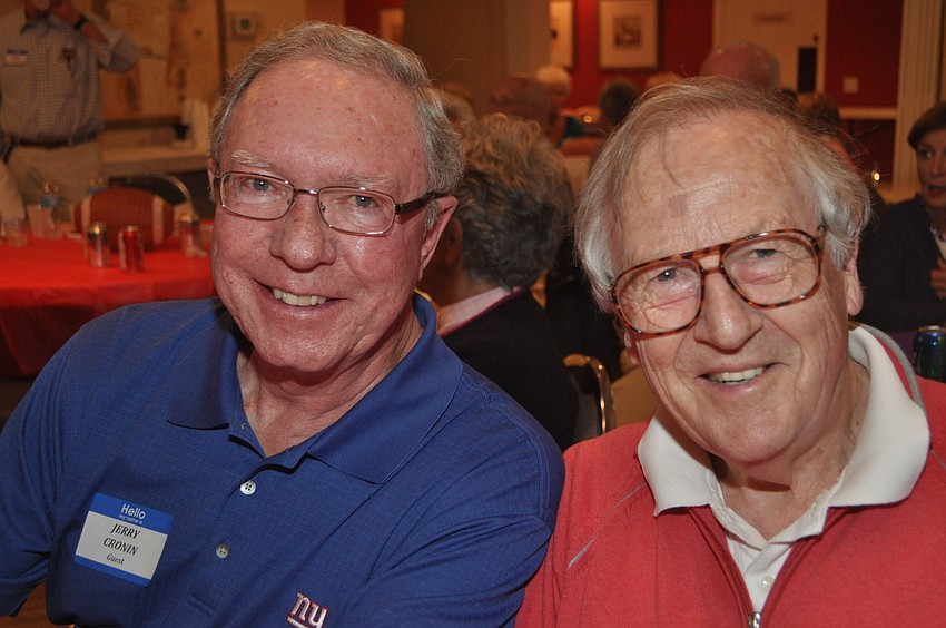 Jerry Cronin and Ed Barbour at the Beachplace Super Bowl party