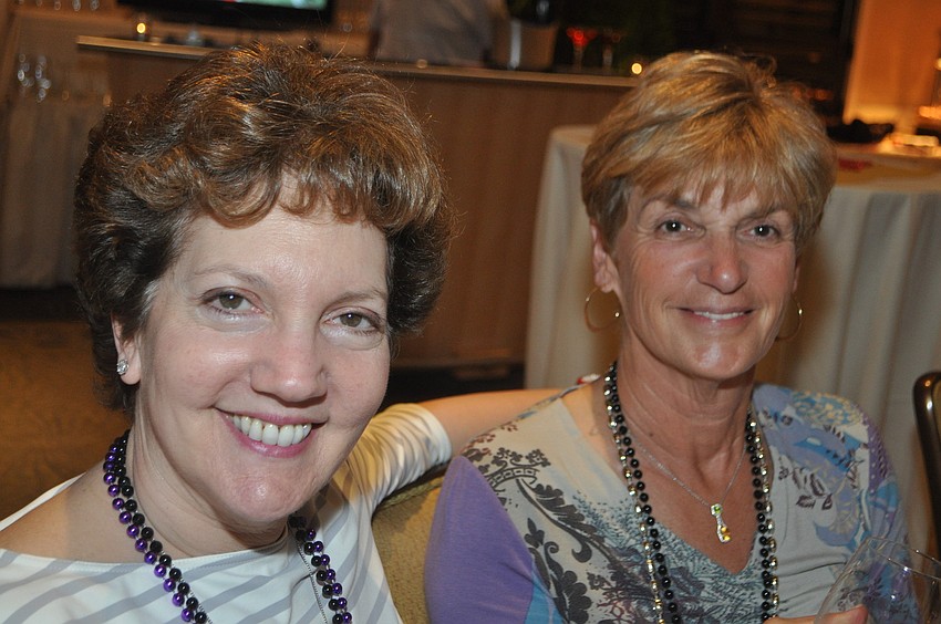 Lora Goldwater, with her sister-in-law, Bobbi, at the Longboat Key Club Super Bowl party