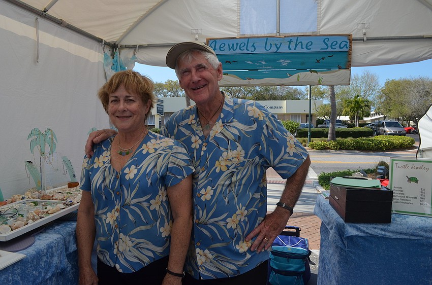 Kathy Bell and her husband Loren sell sea glass jewelry. They find the sea glass from all over the world on their travels.