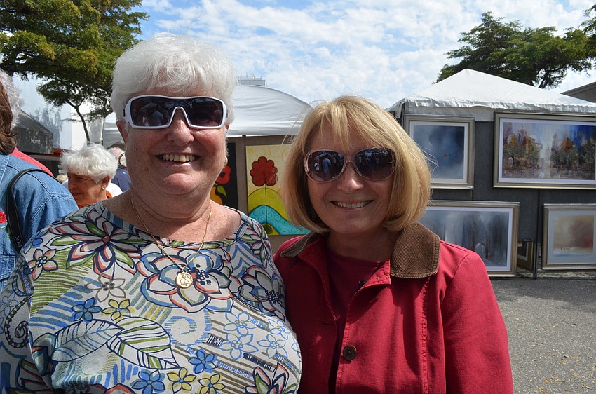 Carol Chanen visits from Massachusetts and Kathy Rainey lives in Sarasota.