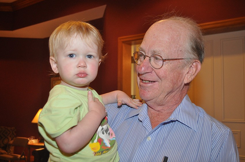 Remy Sullivan-Brown, with his grandfather, Claude Engle