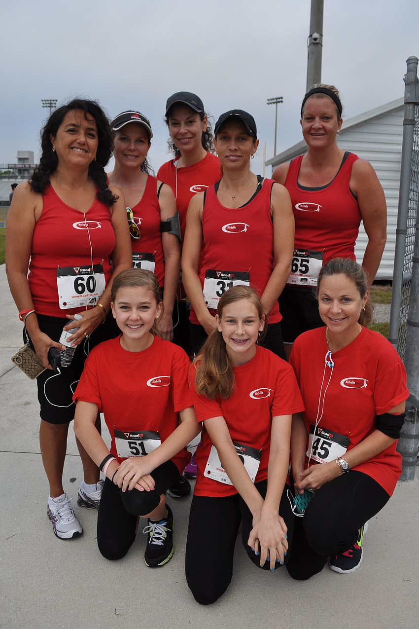 Bradenton Boot Camp participants participated. Pictured clockwise from bottom left are Kiley Lewellen, Gina Medred, Tina Walker, Karen Lewellen, Michelle Kovalich, Rebeccah Barnett, Beth Saalmann, Harley Kovalich and Kiley Lewellen.