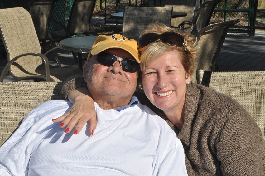 Dominick and Christina DeCarlo enjoy the courtside happy hour.