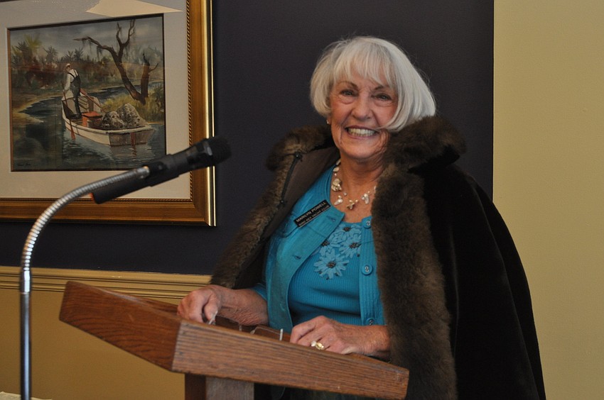 Marilyn Powell leads her first Sea Galls meeting.