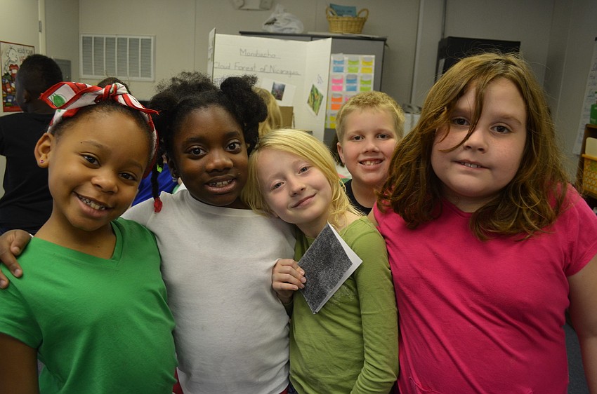 Amiya Lloyd, 7, Dallas Williams, 8, Serena Carpenter, 8, Clayton Rushak, 8 and Kristina O'Conner, 8