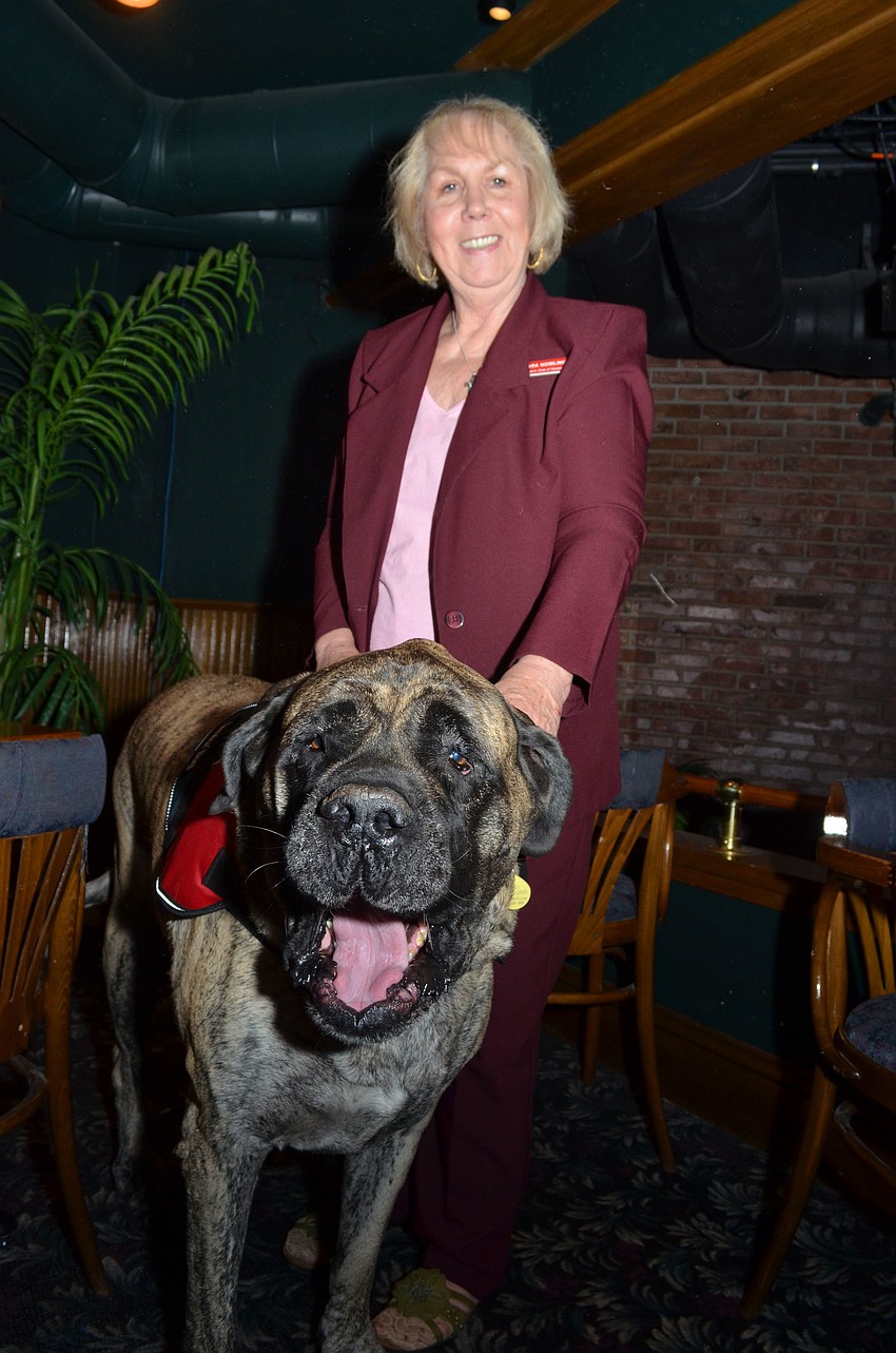 Barbara Nowling has had her psychiatric service dog Luci since she was just a pup. Today the five-year-old mastiff weighs 197 pounds.