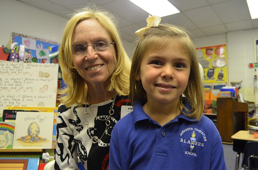 Pam Coulter visits her granddaughter Caroline Coyne.