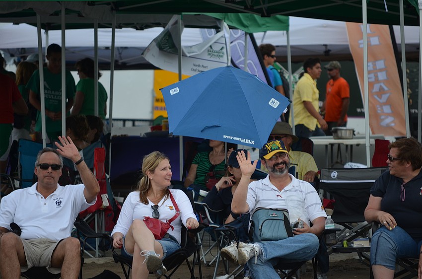Dozens of parents watched kids compete in the rowing races.