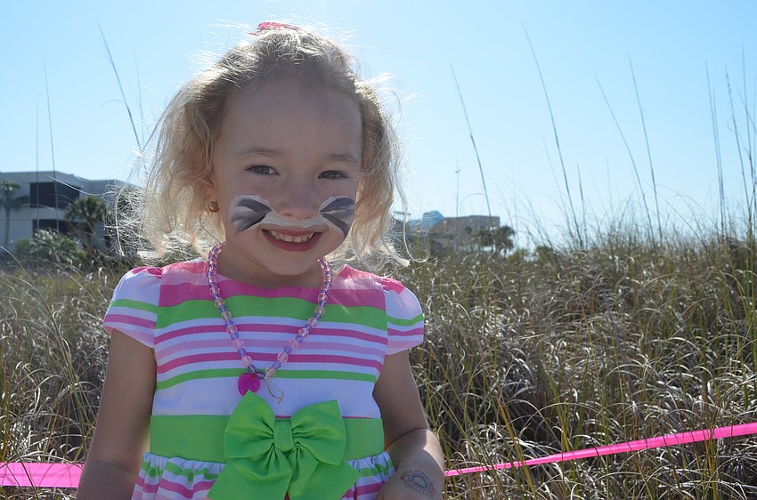 Addison Williams came to the Easter egg hunt with her grandparents.