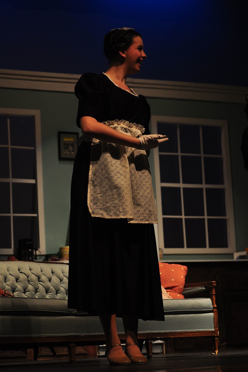 Sara Scott, one of the maids, sings in the opening number.