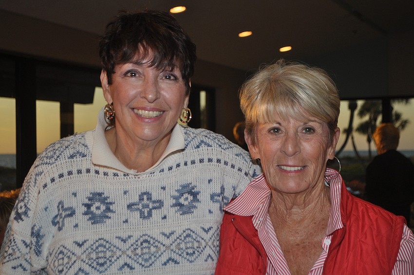 Sandy Endres and June Hessel at the Seaplace Super Bowl party.