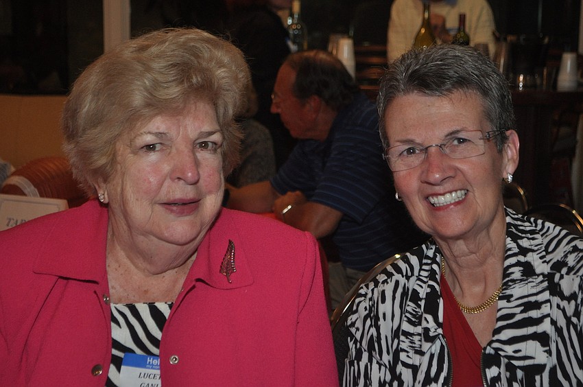 Lucetta Ganley and Betty Tilton at the Beachplace Super Bowl party.