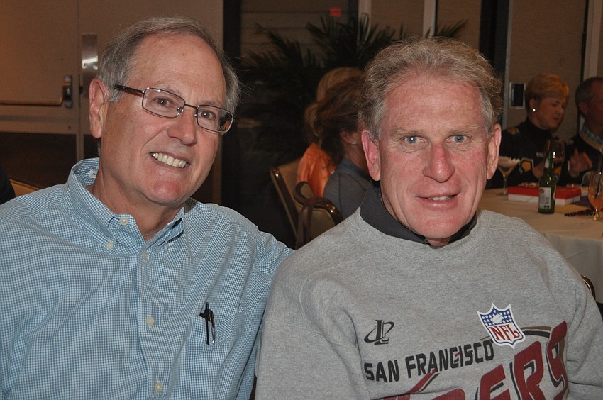 Bill Rosen and John Brown at the Longboat Key Club Super Bowl party