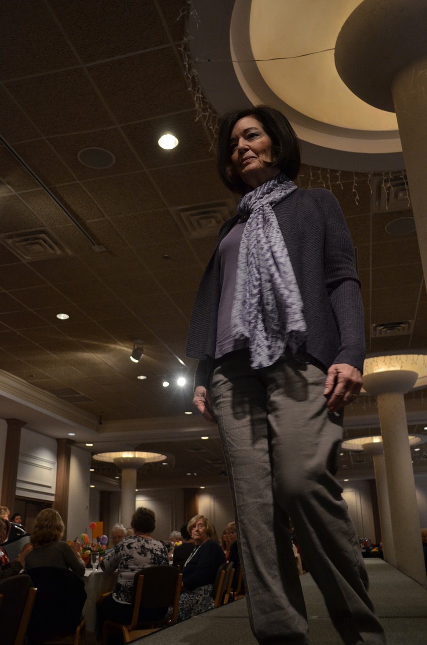 Ginger Vance models Eileen Fisher clothing.
