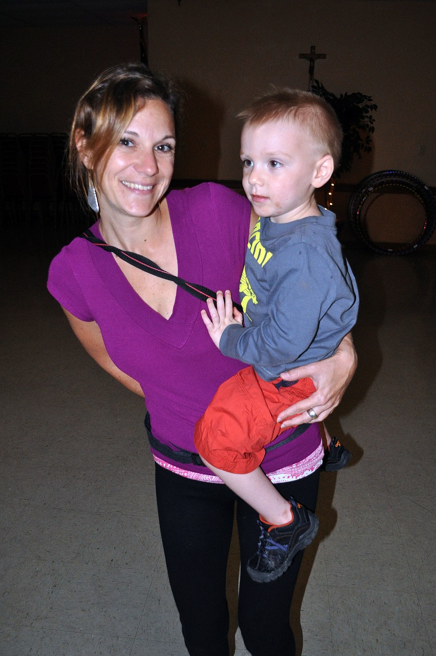 Jayme Westrom and her son, Carver Cleveland, 2 Â½.