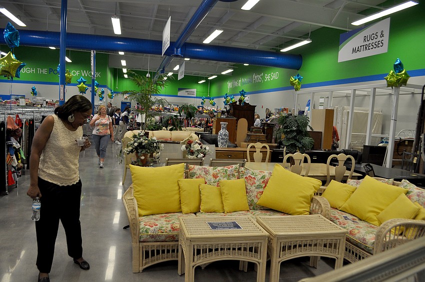 Customers browse the new store.
