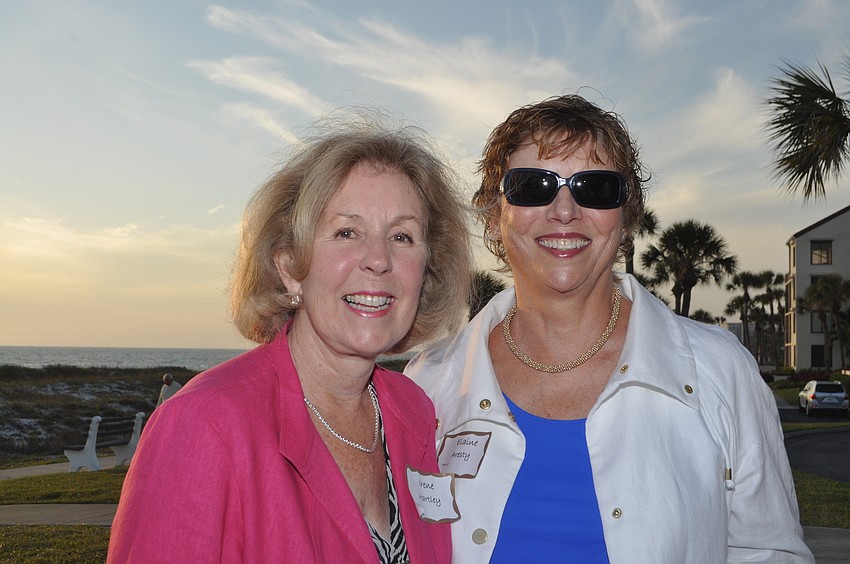 Irene Hartley and Elaine Aresty became new friends at the party.
