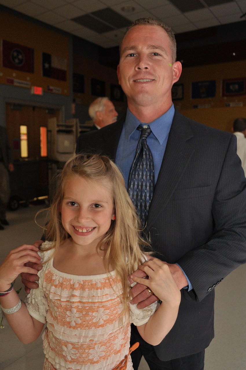 Kaidyn Cameron, 9, came out with her father, Matt.