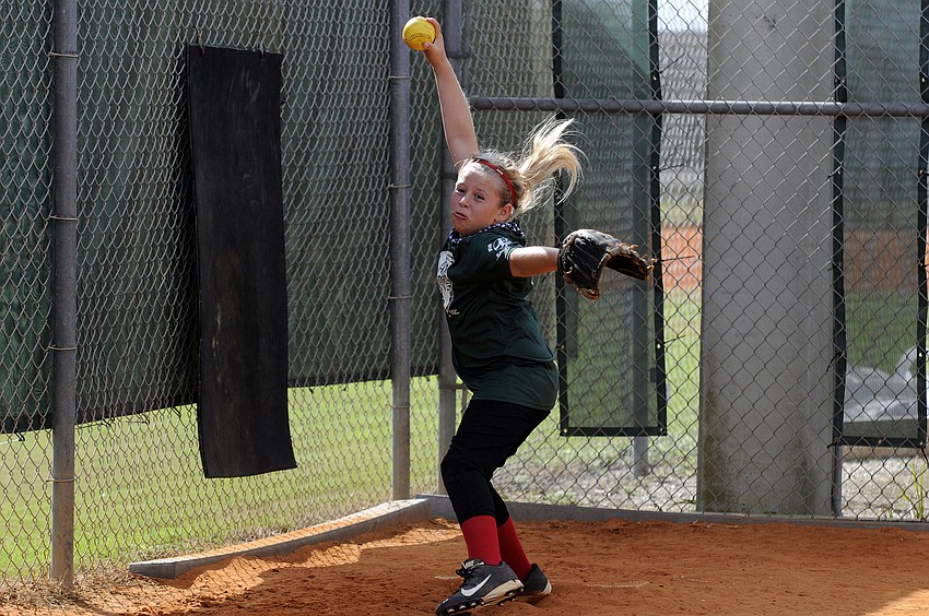 Nine-year-old Faith Ross got the call on the mound for Planet Stone.