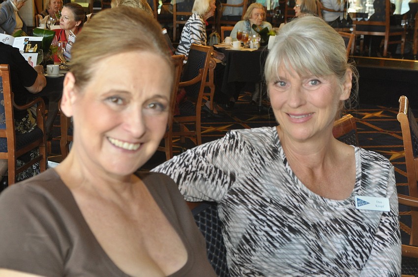 Flora Major and Dee Kropf enjoy a bite before modeling Cavali and Marc Cain.