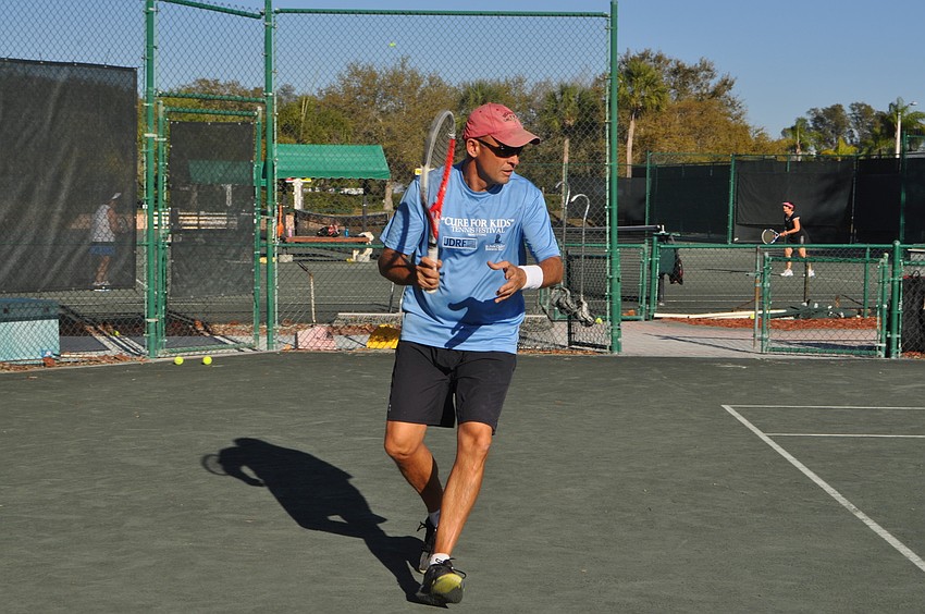 Mark Schlobach sets up for a forehand groundstroke.