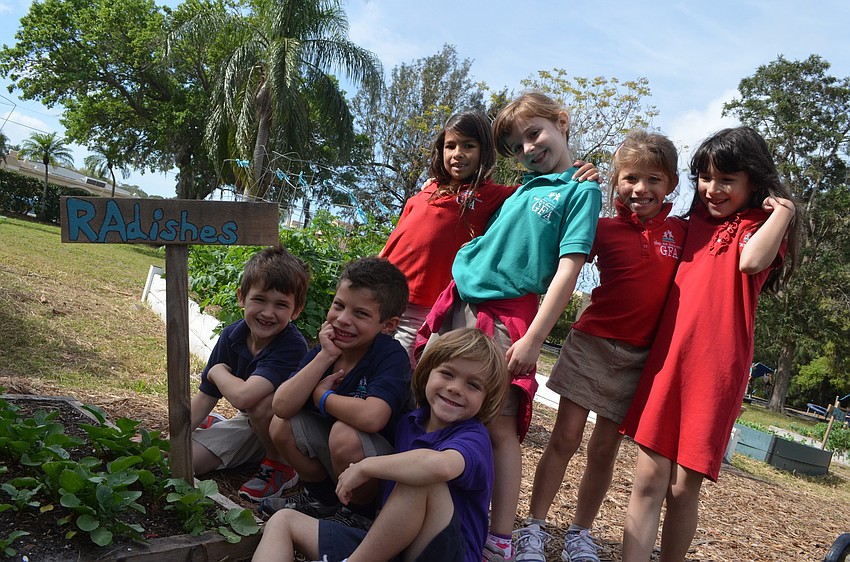 Classmates Grace Chung, Alyssa Gulyansky, Camiryn Opstal, Mirah Weiss, Charlie Lambert, Jake Dawes and Sebastian Gammicchia love to garden.