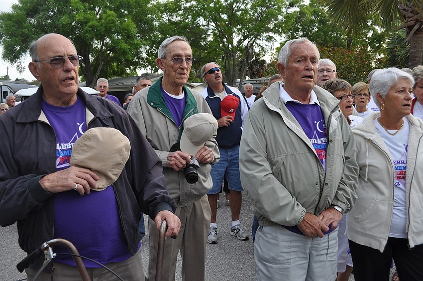 Charlie Goetschius, Jim Halley and Charlie and Joanne Wilson remembered cancer victims.