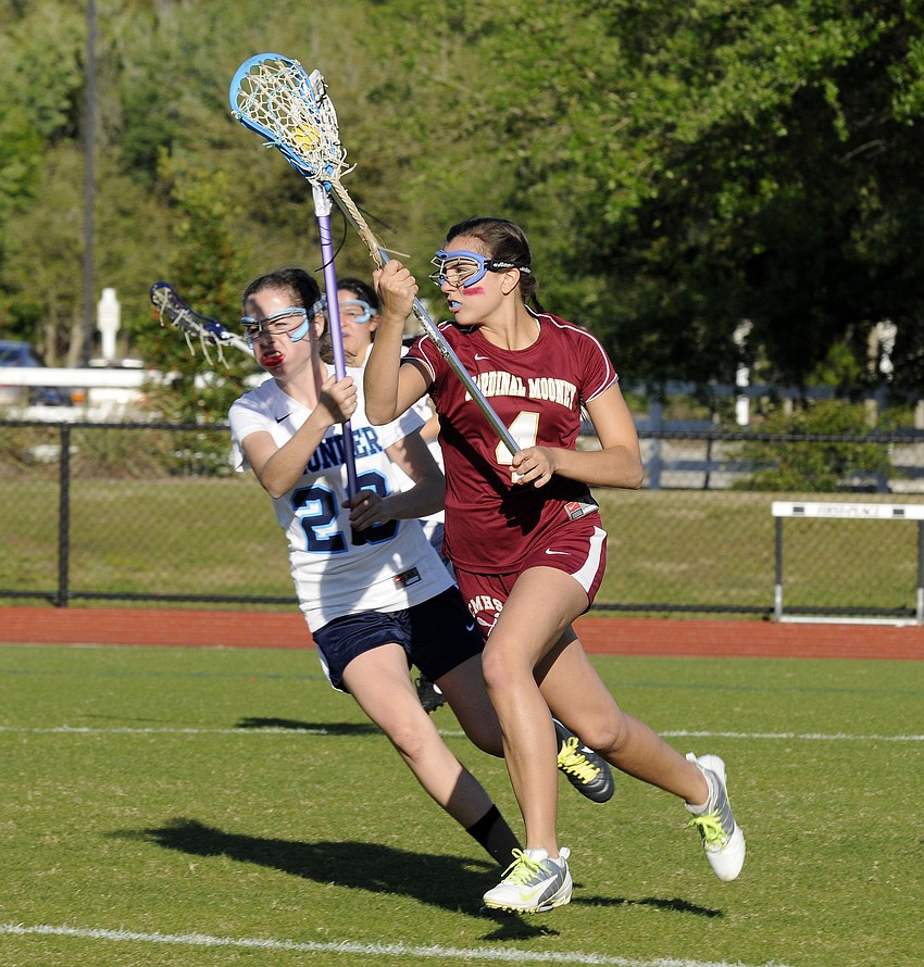 Cardinal Mooney midfielder Brooke Devine scored a goal for the Lady Cougars.