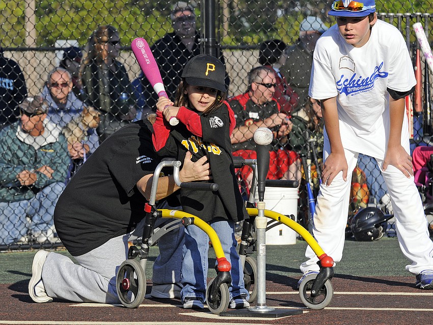 Emma Howey has been playing baseball for the Pirates since the league began last year.