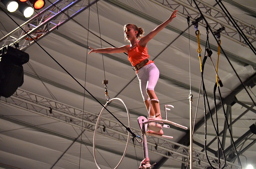 Morgan Campbell on perch pole