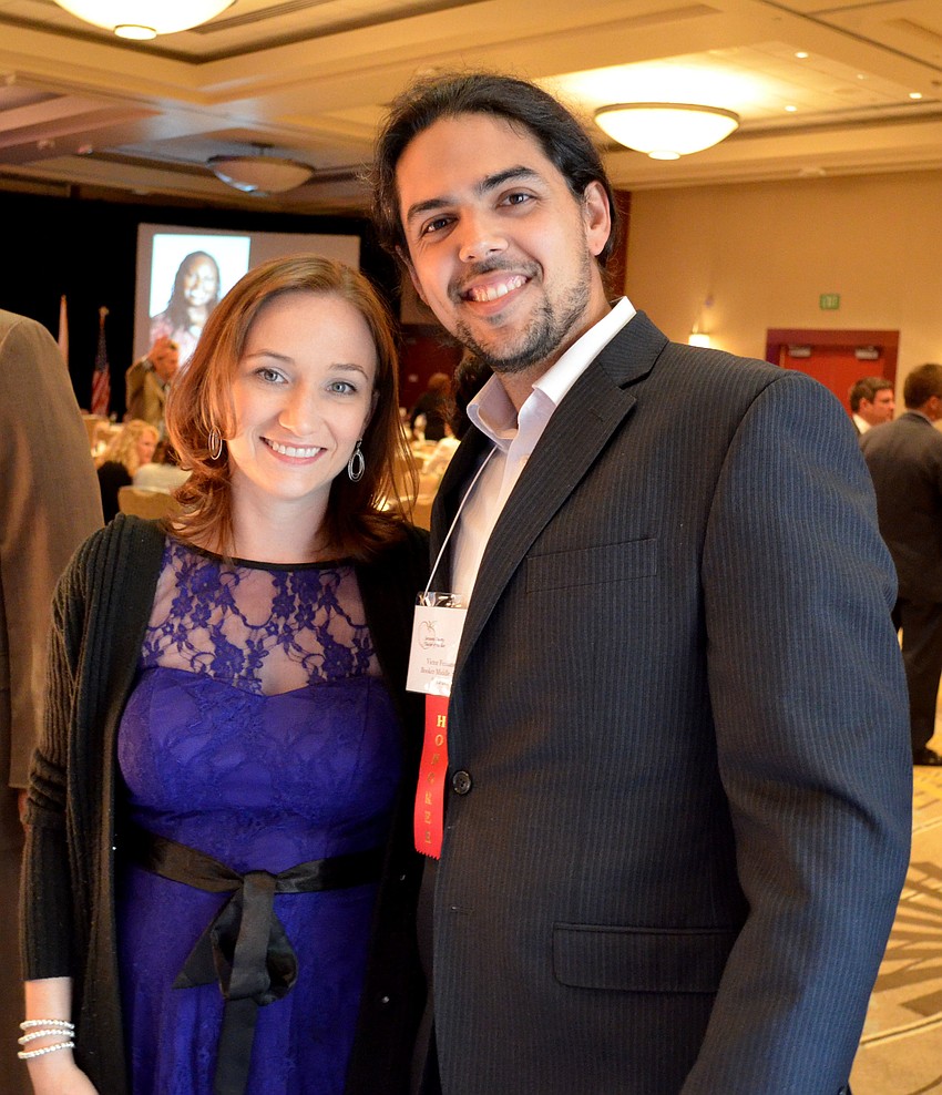 Past teacher-of-the-year-award recipient Victor Fernandez with his wife, Heather.
