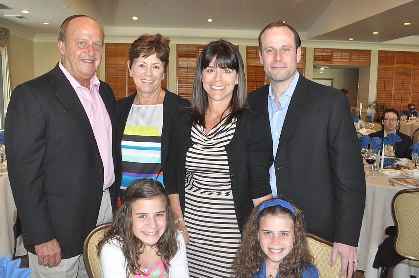 front, Abby and Lilly Altman, back, Scott Ricketts, Lynn Johns, with Christy and Lou Altman