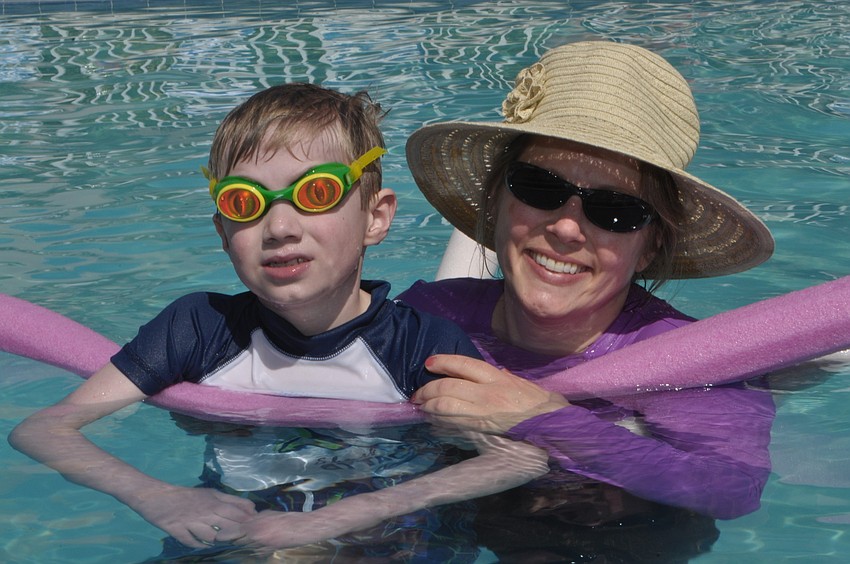 Cathy Fees with her son, John, 7