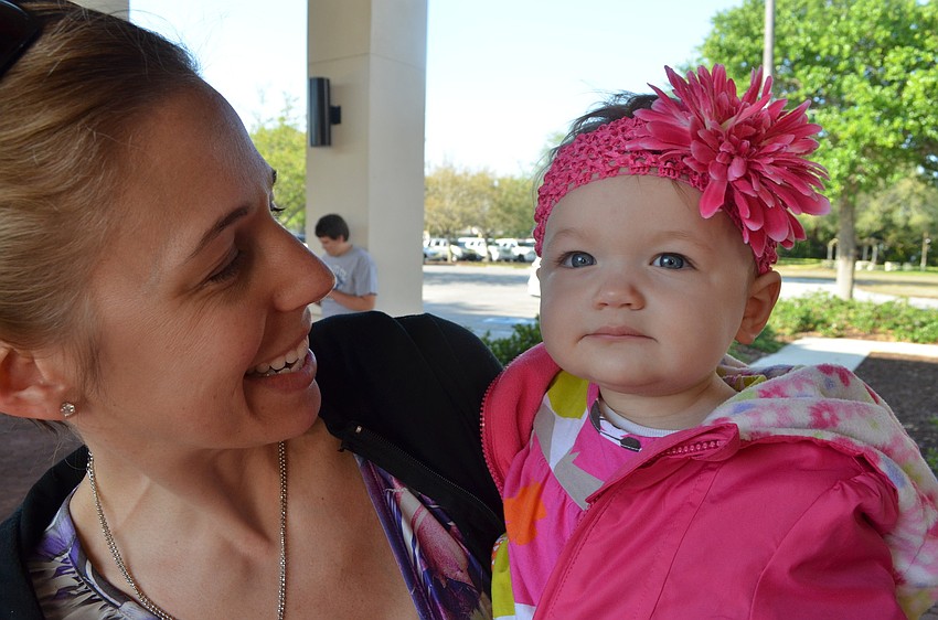 Kimberly Fink brought her baby Lillianna to the Easter celebration.