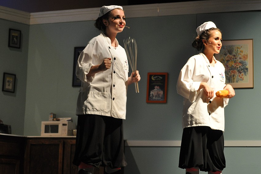 Melina Cuffaro and Kristen Mendez portray gangsters pretending to pastry chefs.