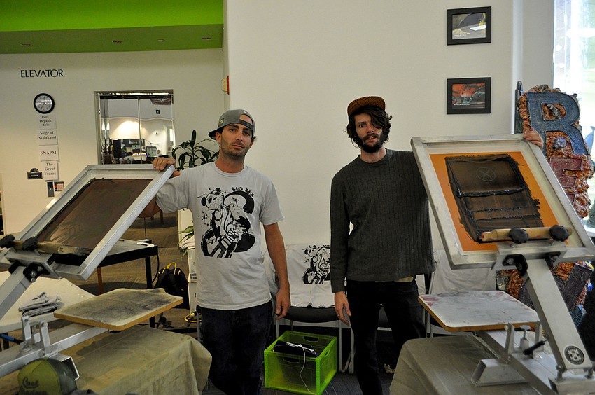 Joe Lombardi and Greg Ferris screen-printed shirts at the event.